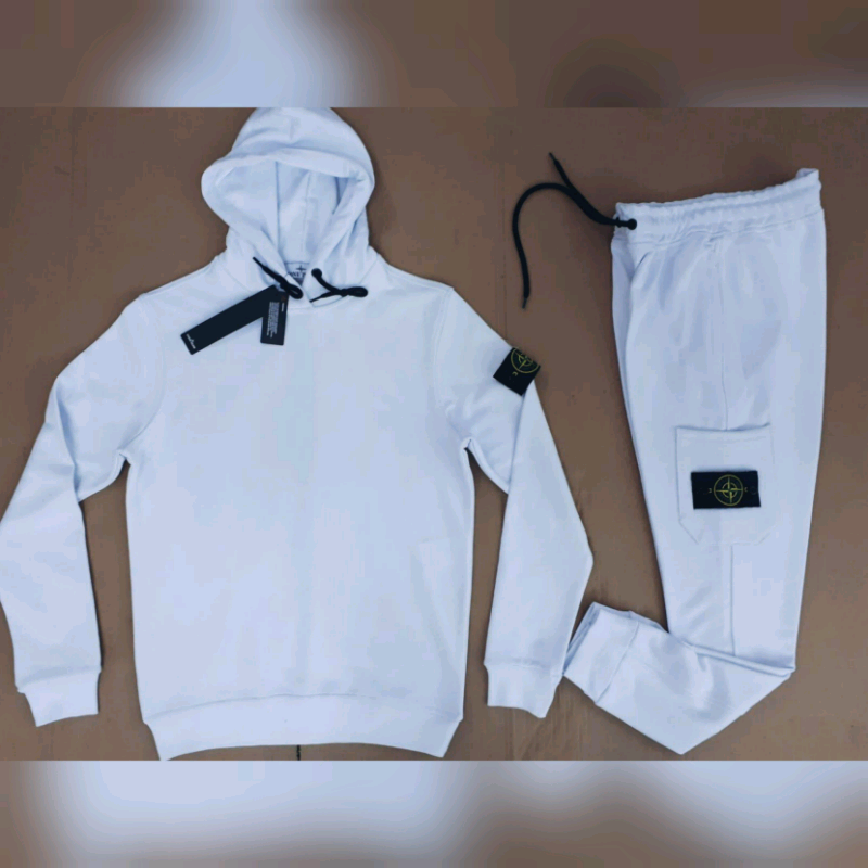 white stone island tracksuit